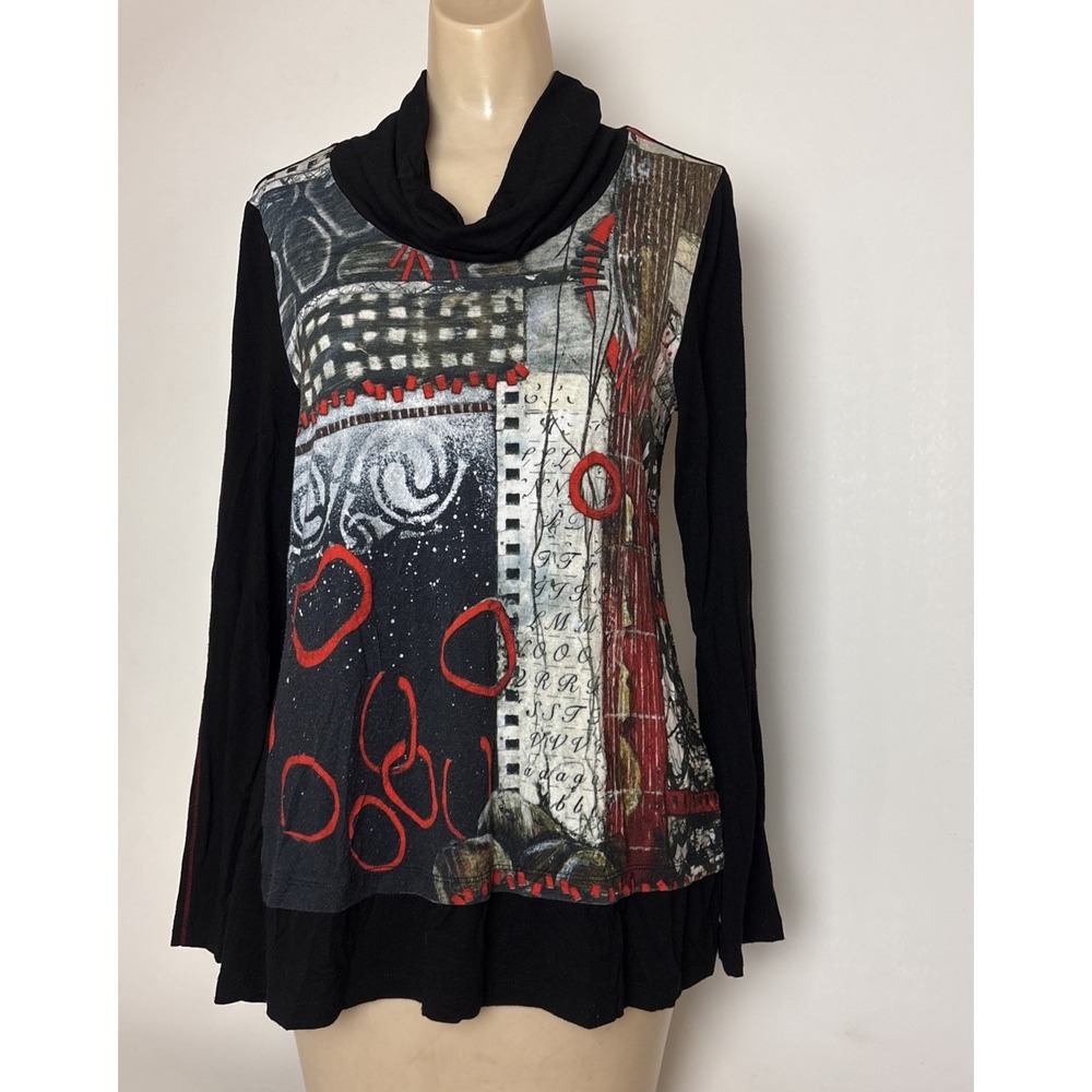 Simply Art by Dolcezza Top Womens Medium Art To Wear drape neck